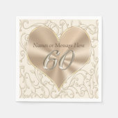 Serviette En Papier Magnifique Personnalisation 60e Anniversaire servi (Devant)