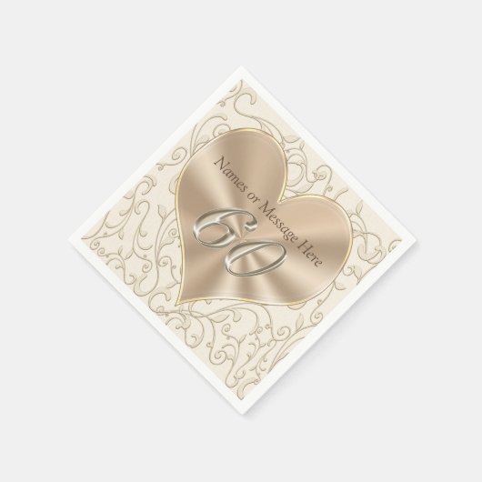 Serviette En Papier Magnifique Personnalisation 60e Anniversaire servi (Coin)