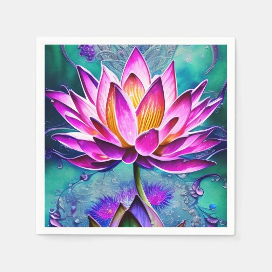 Serviette En Papier Magnifique Portrait rose Lotus Flower (Devant)