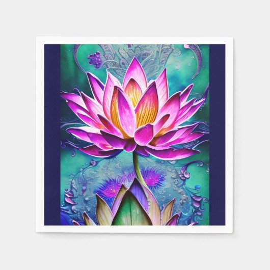Serviette En Papier Magnifique Portrait rose Lotus Flower (Devant)