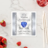 Serviette En Papier Magnifique Sapphire 65e anniversaire Mariage servi (En situation)