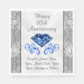 Serviette En Papier Magnifique Sapphire 65e anniversaire Mariage servi (Devant)