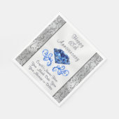 Serviette En Papier Magnifique Sapphire 65e anniversaire Mariage servi (Coin)