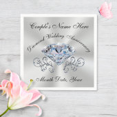 Serviette En Papier Magnifique serviettes Anniversaire Diamant en 3 ta