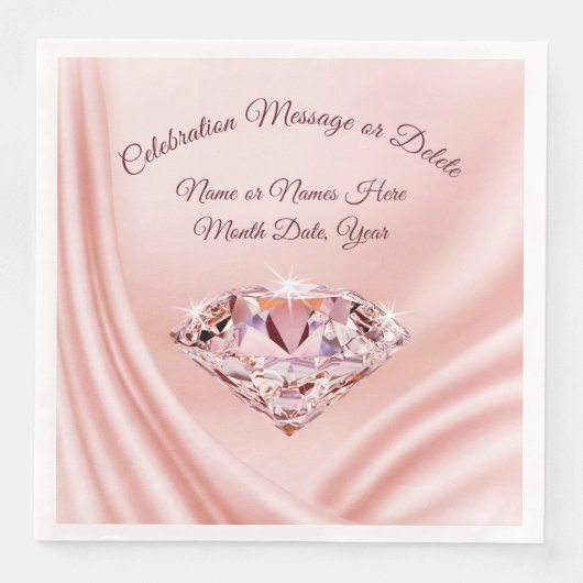 Serviette En Papier Magnifique serviettes de Mariage Blush avec votre (Devant)