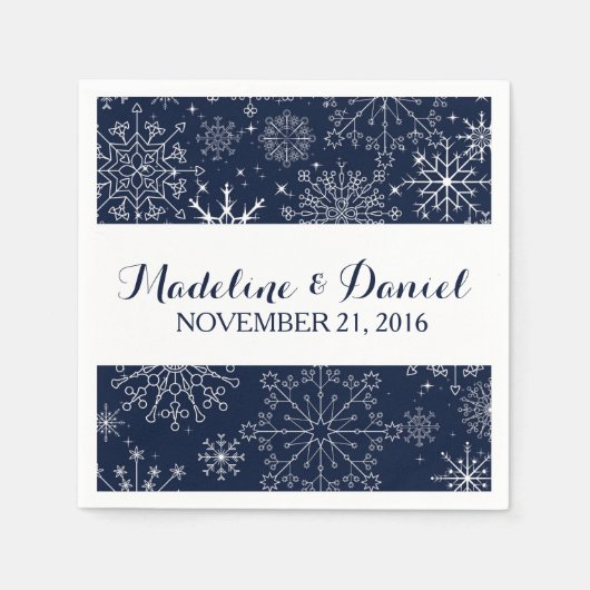 Serviette En Papier Magnifique Snowflakes Mariage serviettes (Devant)