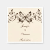 Serviette En Papier Magnifiquement élégant Papillon Mariage serviettes (Devant)