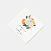 Serviette En Papier Magnolia Citrus Mariage Napkin Cocktail Napkin (Coin)