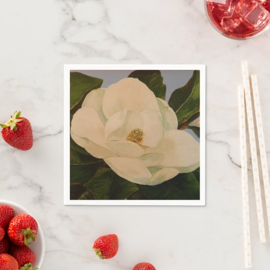 Serviette En Papier Magnolia en fleurs (En situation)