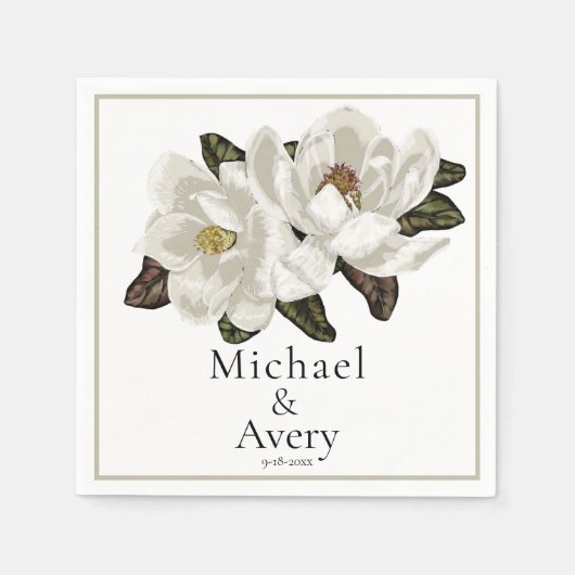 Serviette En Papier Magnolia fleurit (Devant)