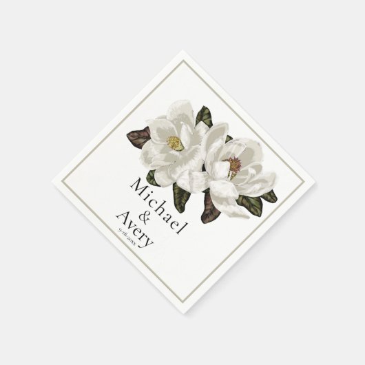 Serviette En Papier Magnolia fleurit (Coin)