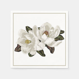 Serviette En Papier Magnolia fleurs serviettes