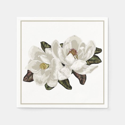 Serviette En Papier Magnolia fleurs serviettes (Devant)