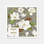 Serviette En Papier Magnolia Floral Mariage (Devant)