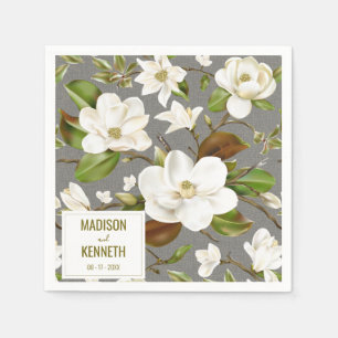 Serviette En Papier Magnolia Floral Mariage