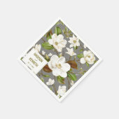Serviette En Papier Magnolia Floral Mariage (Coin)