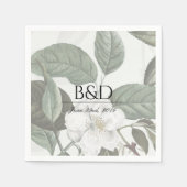 Serviette En Papier Magnolia Garden Mariage Monogramme Cocktail Servie (Devant)