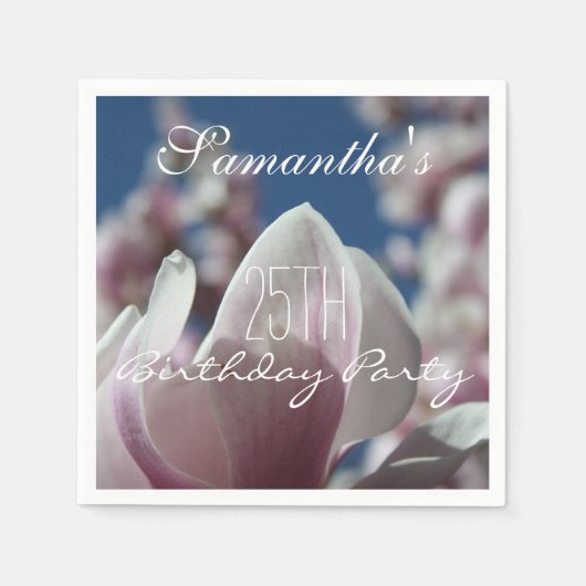 Serviette En Papier Magnolia Printemps 25e Anniversaire Papier de fête (Devant)