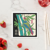 Serviette En Papier Mah Jongg Carreaux Oiseau serviettes (En situation)