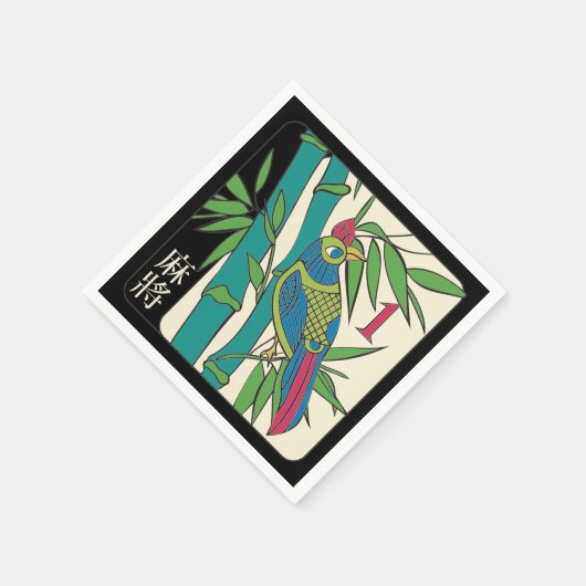 Serviette En Papier Mah Jongg Carreaux Oiseau serviettes (Coin)