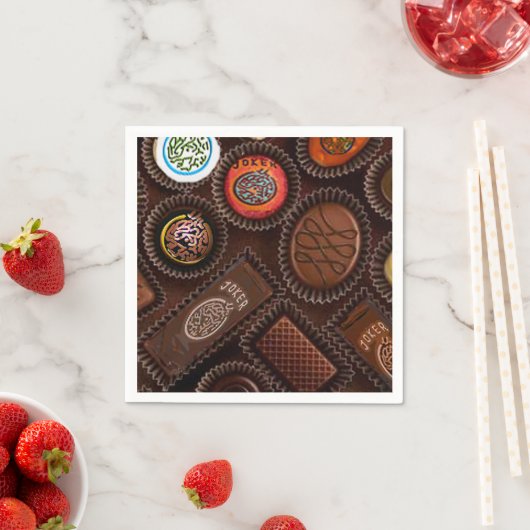 Serviette En Papier Mah Jongg Chocolat serviettes (En situation)