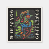 Serviette En Papier Mah Jongg Oiseau Salutations serviettes (Devant)
