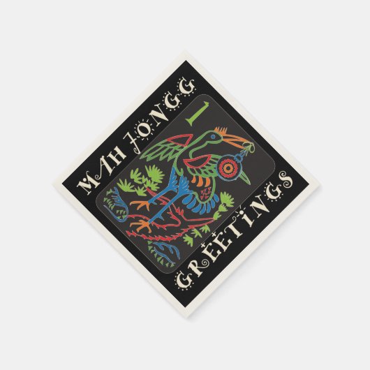 Serviette En Papier Mah Jongg Oiseau Salutations serviettes (Coin)