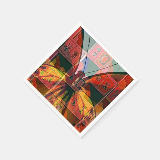 Serviette En Papier Mah Jongg Papillon serviettes (Coin)