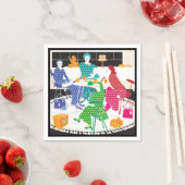 Serviette En Papier Mah Jongg Polka-Dots Napkins (En situation)