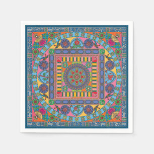 Serviette En Papier Mah Jongg Tiles Mandala Napkins