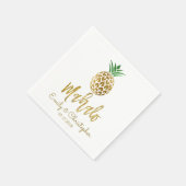 Serviette En Papier Mahalo Tropical Hawaiian Ananas Mariage Blanc (Coin)