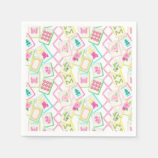 Serviette En Papier Mahjong Cocktail Napkin (Devant)