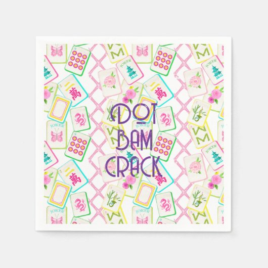 SERVIETTE EN PAPIER MAHJONG COCKTAIL NAPKIN (Devant)