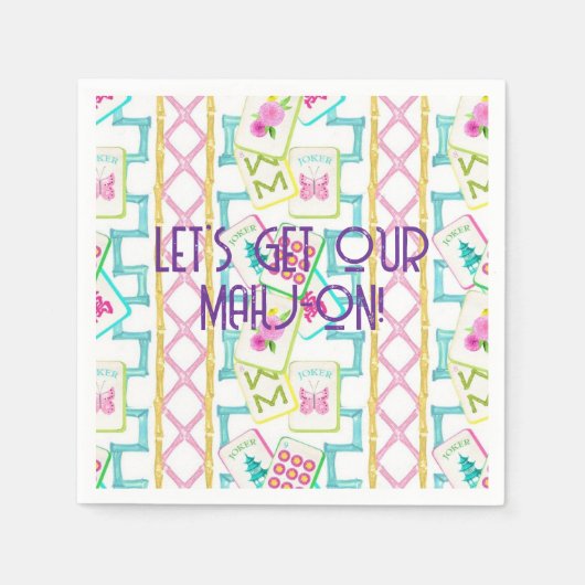 SERVIETTE EN PAPIER MAHJONG COCKTAIL NAPKINS (Devant)