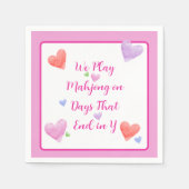 Serviette En Papier Mahjong Days End in Y Aquarelle Saint Valentin (Devant)