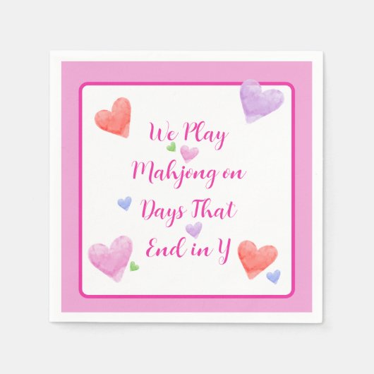 Serviette En Papier Mahjong Days End in Y Aquarelle Saint Valentin (Devant)