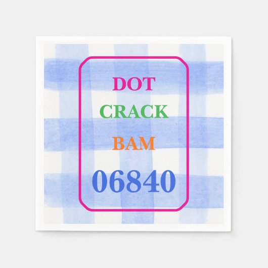 Serviette En Papier Mahjong Dot Crack Bam Watercolor Gingham (Devant)