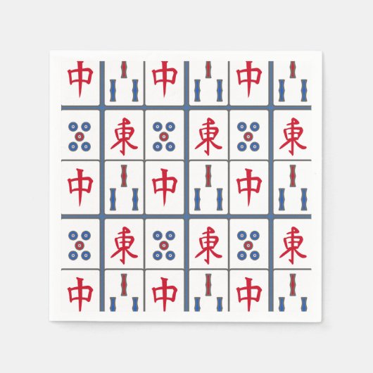 Serviette En Papier Mahjong Jeu Titres Design (Devant)
