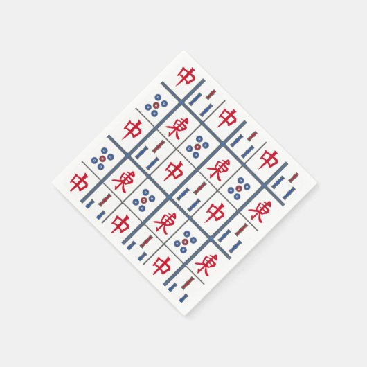 Serviette En Papier Mahjong Jeu Titres Design (Coin)
