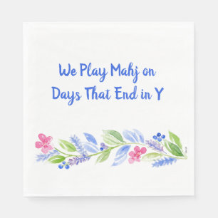 Serviette En Papier Mahjong Point Fissure Bam Aquarelle Fleur