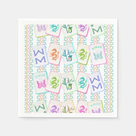SERVIETTE EN PAPIER MAHJONG TILE NAPKIN (Devant)