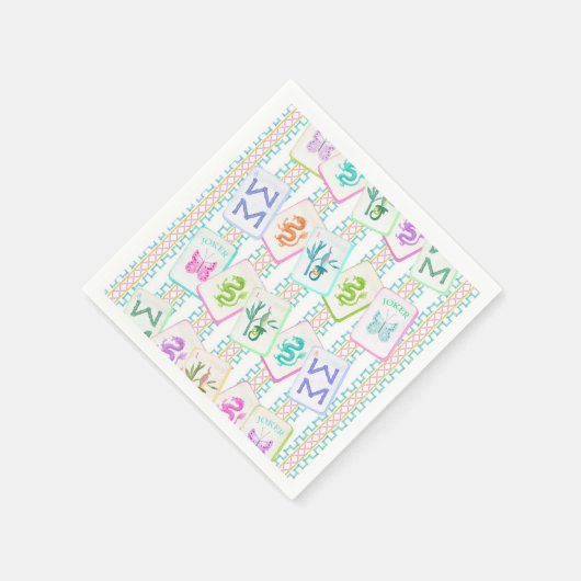 SERVIETTE EN PAPIER MAHJONG TILE NAPKIN (Coin)