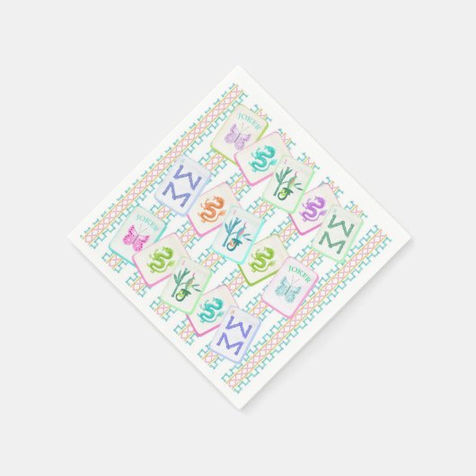 SERVIETTE EN PAPIER MAHJONG TILE NAPKIN (Coin)