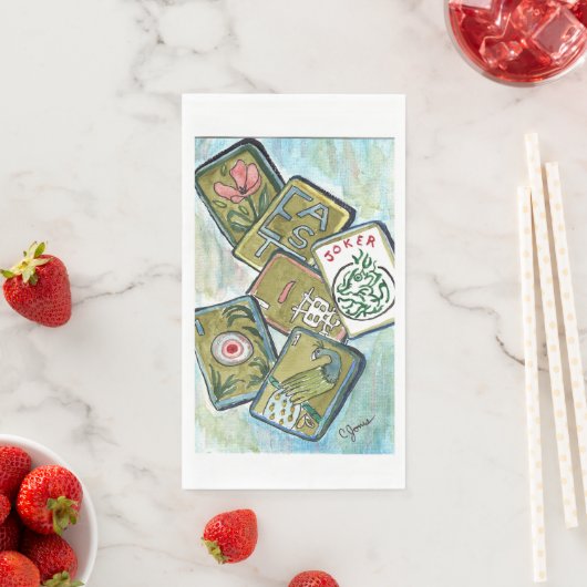 Serviette En Papier Mahjong Tiles (En situation)