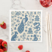 Serviette En Papier Mahjong Toile Party Napkins (En situation)