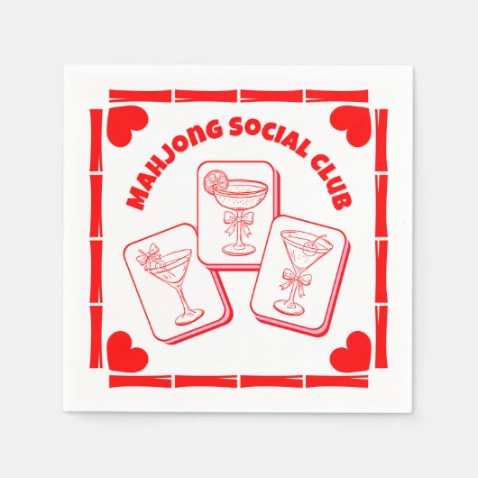 Serviette En Papier Mahjong Valentine's Party Cocktail (Devant)