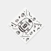 Serviette En Papier maillot de hockey noir et blanc 9e anniversaire (Coin)