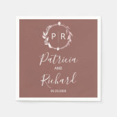 Serviette En Papier Maillot en terre cuite Monogram Mariage Napkins (Devant)