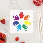 Serviette En Papier Main arc-en-ciel (En situation)