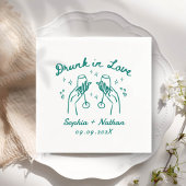 Serviette En Papier Main Creusée dans l'amour Mariage personnalisé